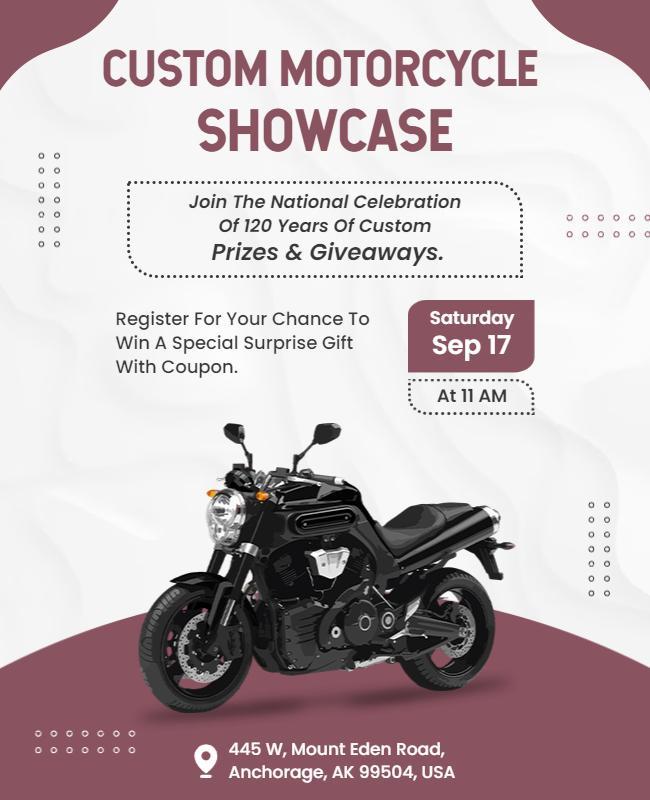 Custom Motorcycle Showcase Event Flyer Template