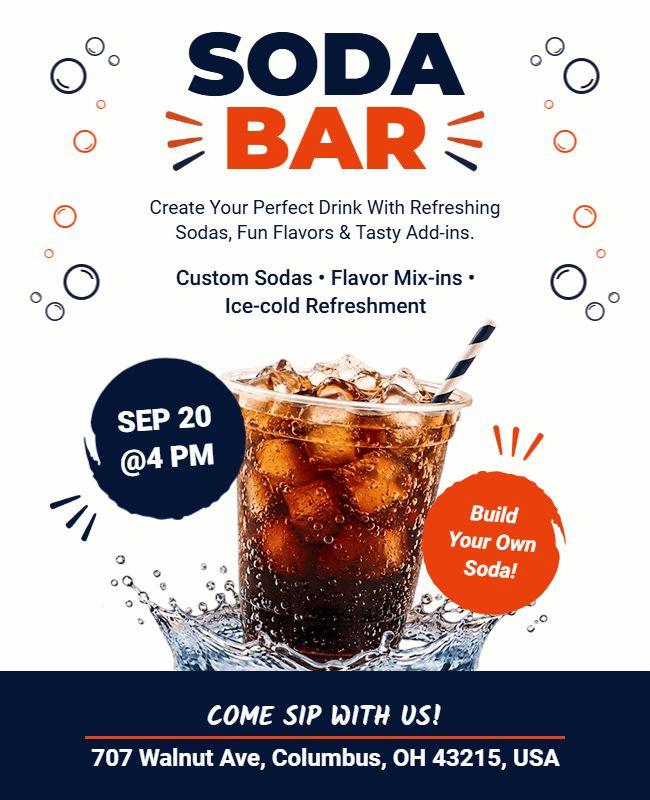 Custom Soda Bar Event Flyer Template