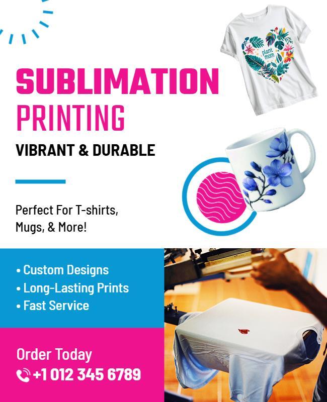 Custom Sublimation Printing Services Flyer Template