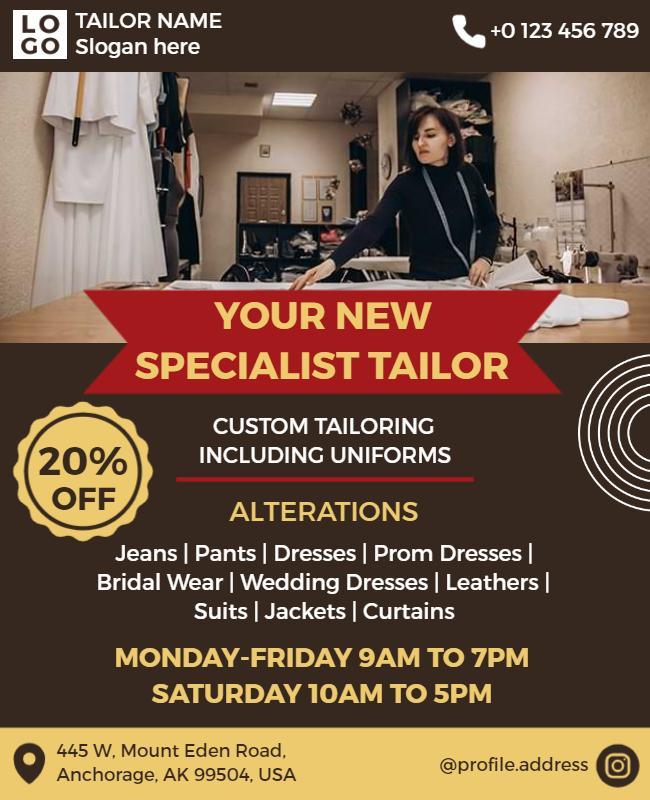 Modern Chic Tailoring and Alteration Services Flyer Template