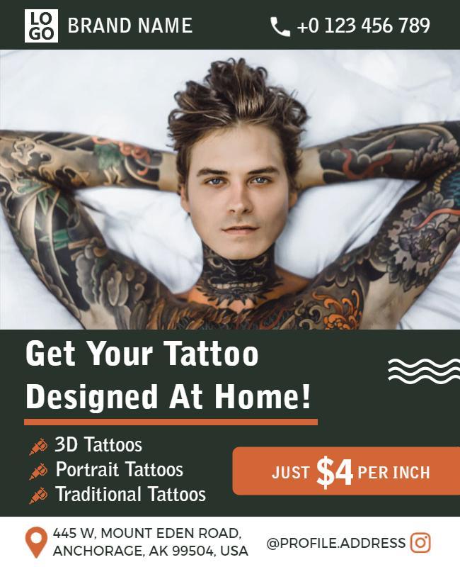 Custom Tattoo Design Home Service Flyer Template