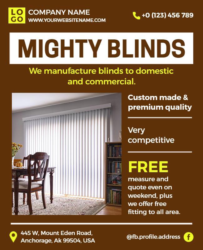 Custom Window Blinds Advertising Flyer Template