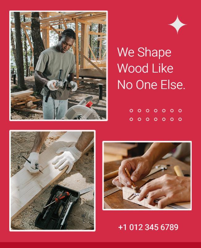 Custom Woodworking Services Promotional Flyer Template