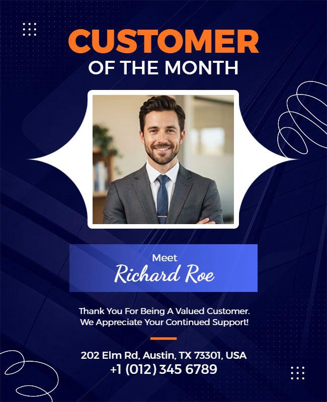 Customer of the Month Appreciation Flyer Template