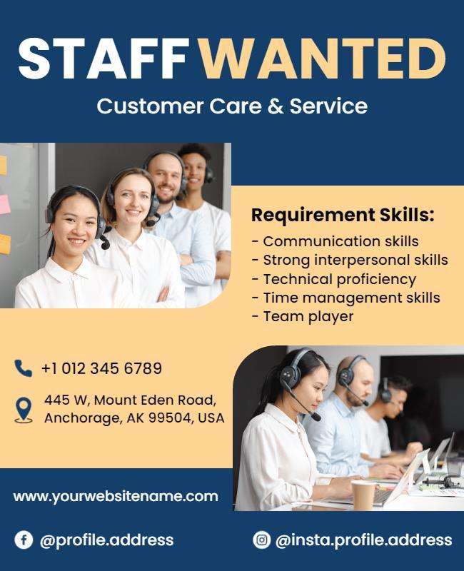 Customer Service Staff Wanted Flyer Template