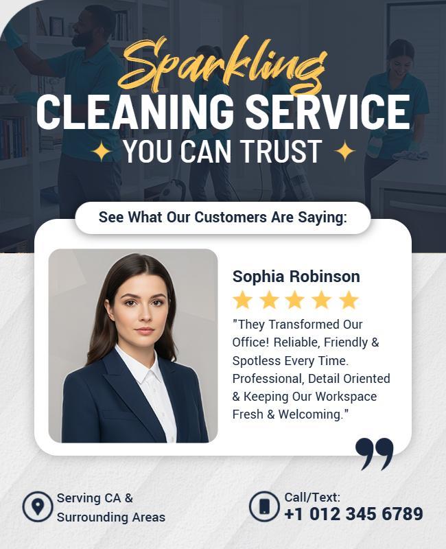 Customer Testimonial Cleaning Service Flyer Template