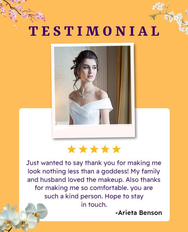 Customer Testimonial Wedding Makeup Flyer Template