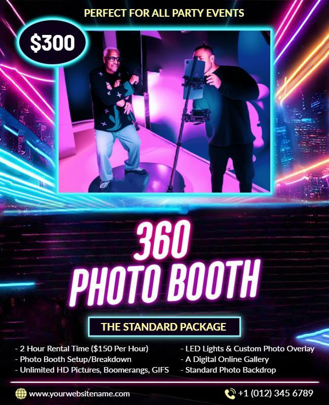 Customizable 360 Photo Booth Package Flyer Template