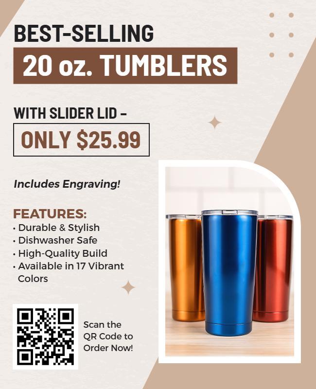 Customizable Tumbler Product Promotion Flyer Template