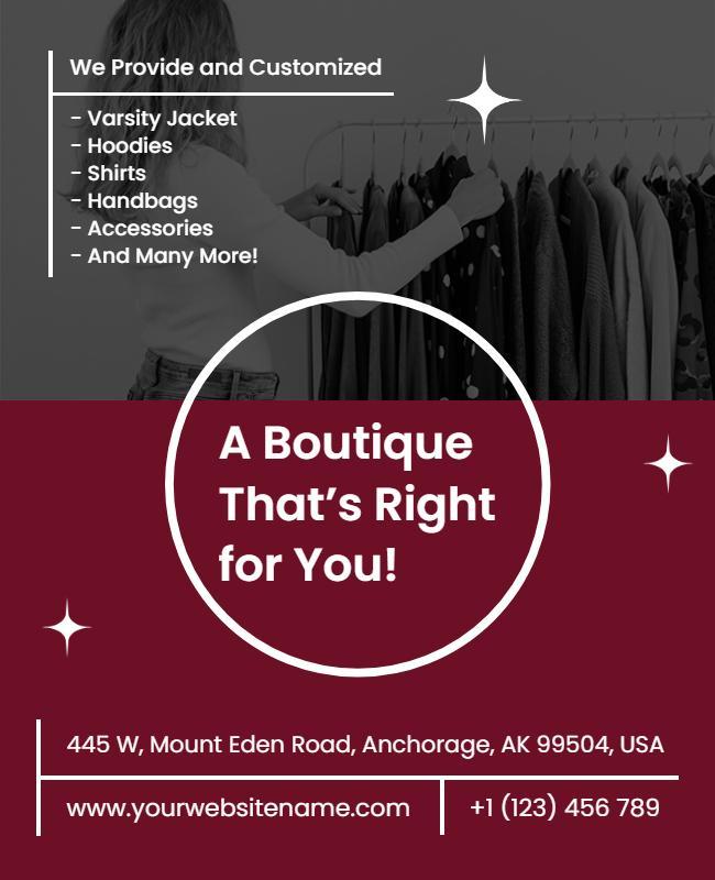 Customized Boutique Clothing and Accessories Flyer Template