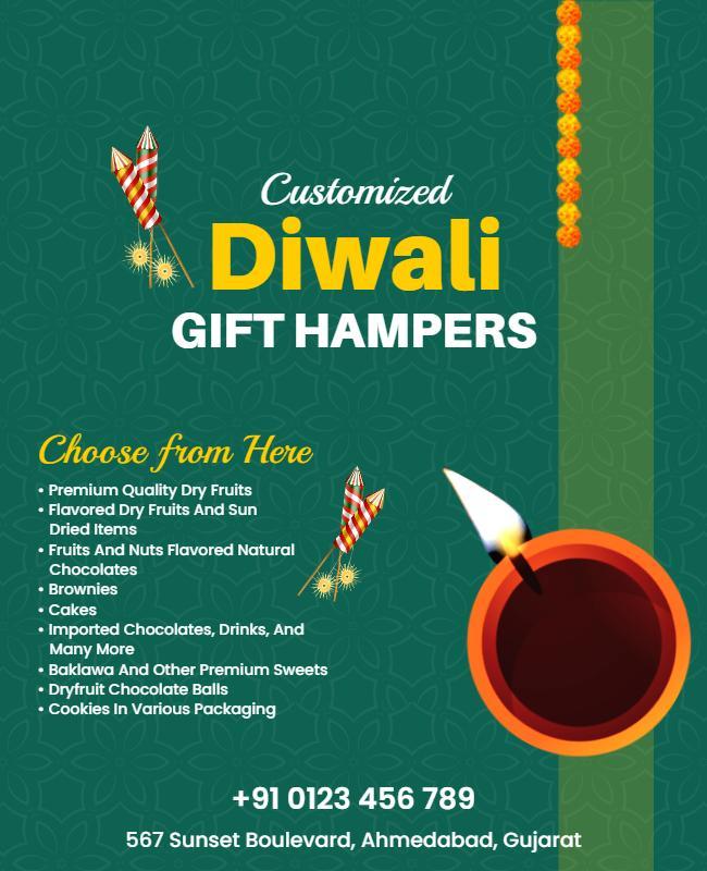 Customized Diwali Gift Hampers Flyer Template