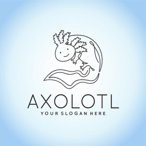 Cute Axolotl Design on Soft Blue Background Logo Template