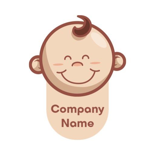 Cute Baby Character Design for Childcare Services Logo Template