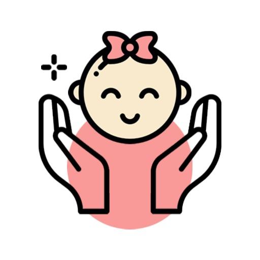Cute Baby Character Embraced by Gentle Hands Logo Template