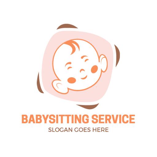 Cute Baby Face Emphasizing Trusted Babysitting Service Logo Template