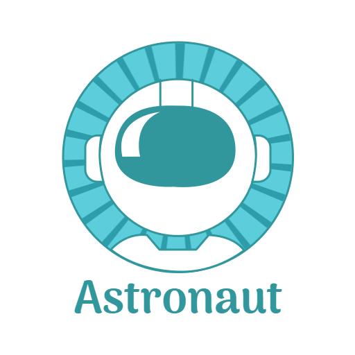 Cute Blue Astronaut Design Representing Space Exploration Logo Template