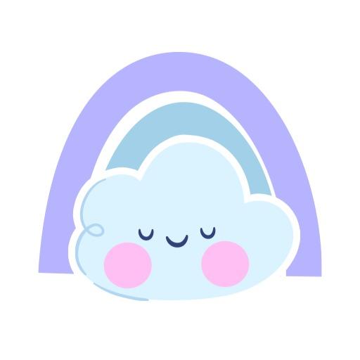 Cute Blue Cloud and Rainbow Design for Baby Logo Template