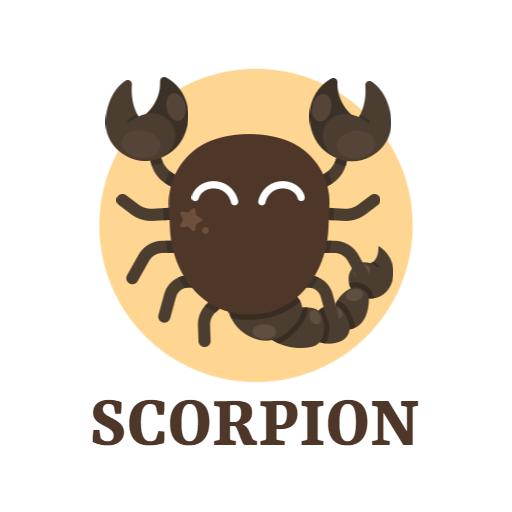 Cute Brown Scorpion Character for Fun Designs Logo Template