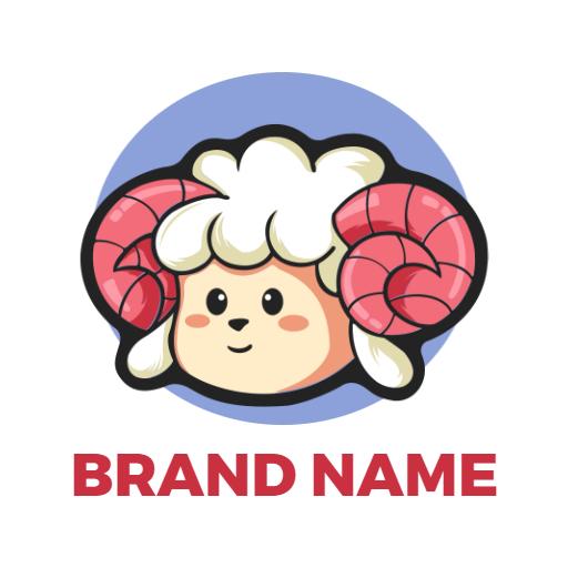 Cute Cartoon Sheep Design Featuring Playful Colors Logo Template