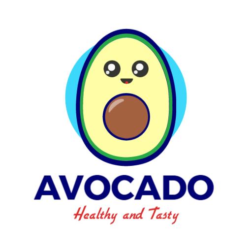 Cute Character Avocado Symbolizing Healthy Eating Logo Template
