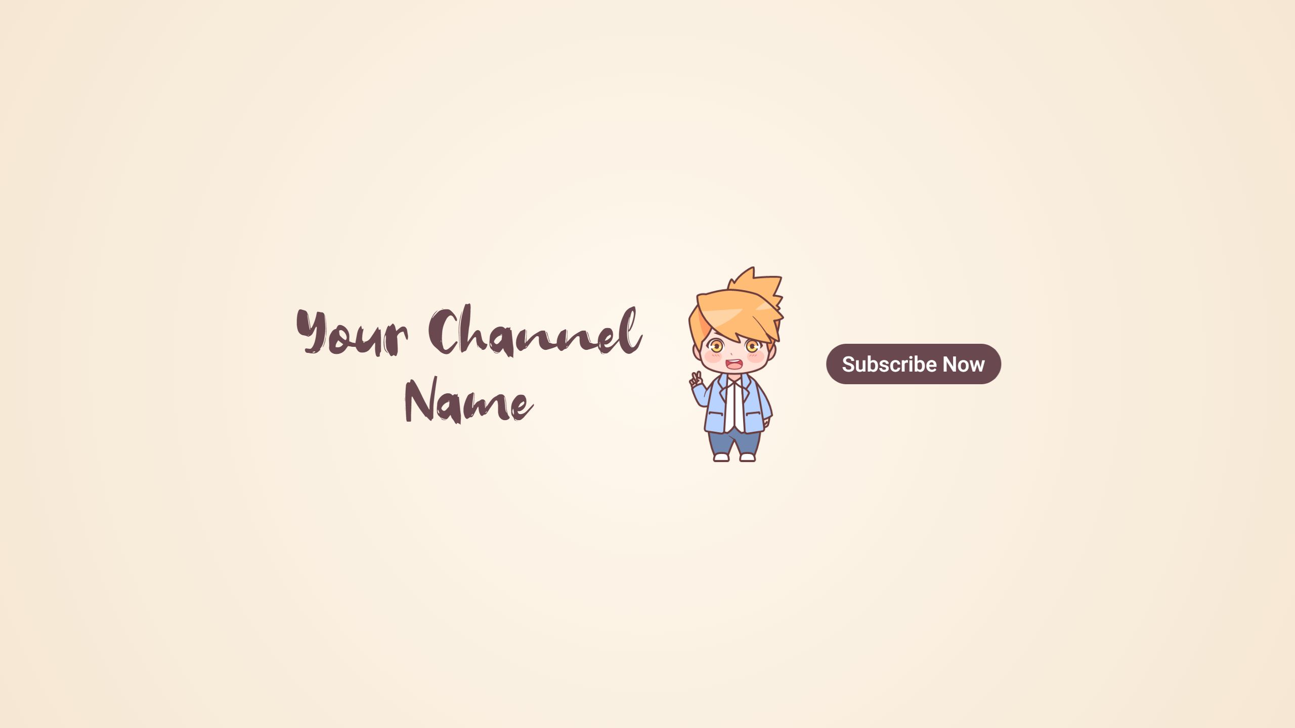Cute Character Design with Soft Colors YouTube Banner Template