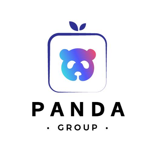 Cute Gradient Panda Design for Eco-Friendly Group Logo Template