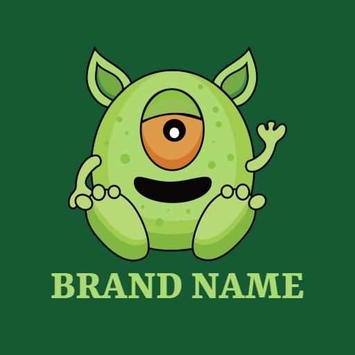 Cute Green Alien Character Representing Imaginative Stories Logo Template