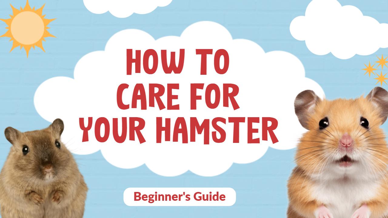 Cute Hamster Care Tips Beginner's Guide Trending YouTube Thumbnail Template