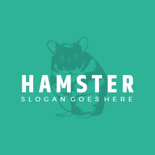 Cute Hamster Illustration for Pet Care Business Logo Template