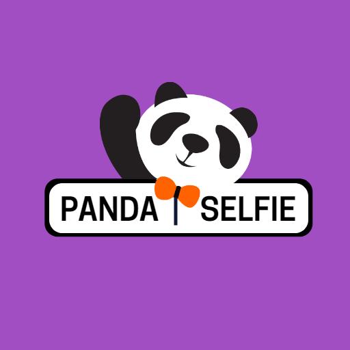 Cute Panda Character with Playful Selfie Theme Logo Template