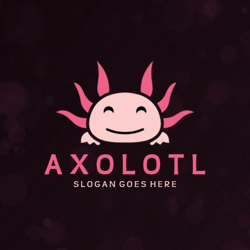 Cute Pink Axolotl Character Design for Fun Logo Template