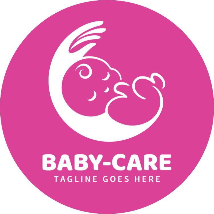 Cute Pink Baby Care Babysitting Business Card Template