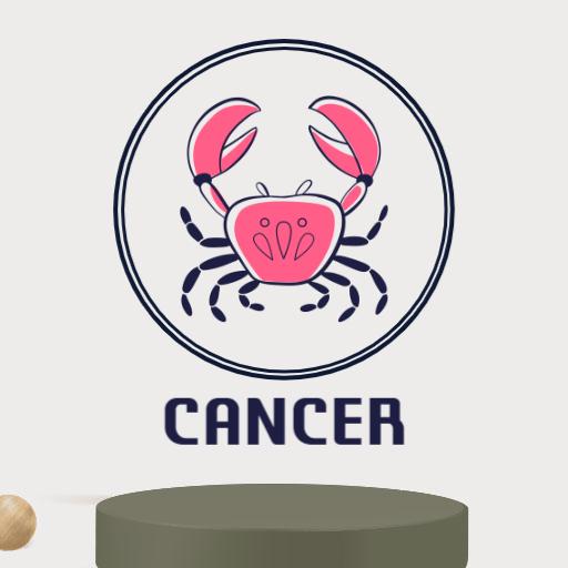 Cute Pink Crab Design Representing Zodiac Cancer Logo Template
