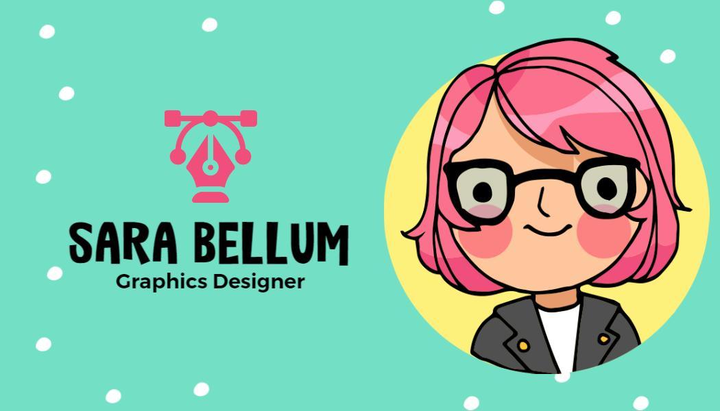 Cute Playful Illustration Graphics Designer Business Card Template