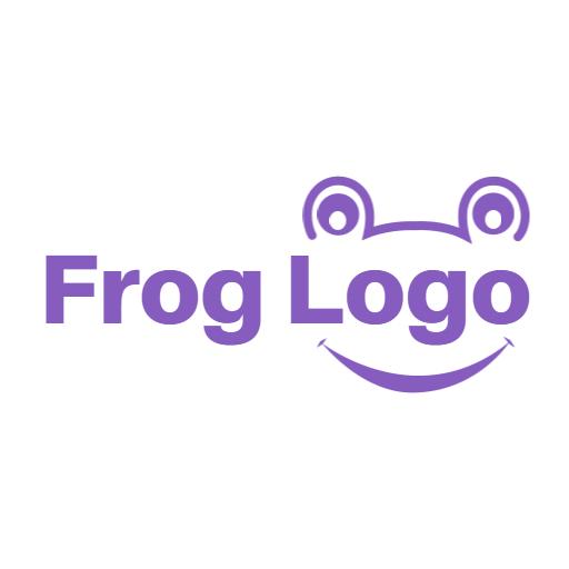 Cute Purple Frog Design Perfect for Child-Friendly Branding Logo Template