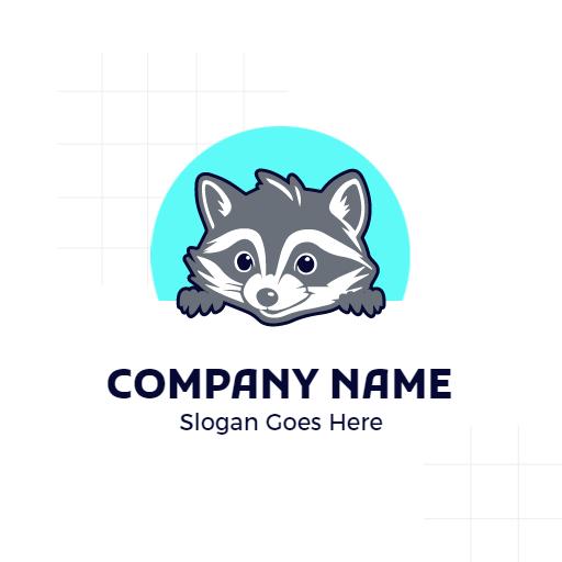 Cute Raccoon Design Emphasizing Animal Care Services Logo Template