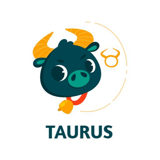 Cute Taurus Bull Character Representing Zodiac Sign Logo Template