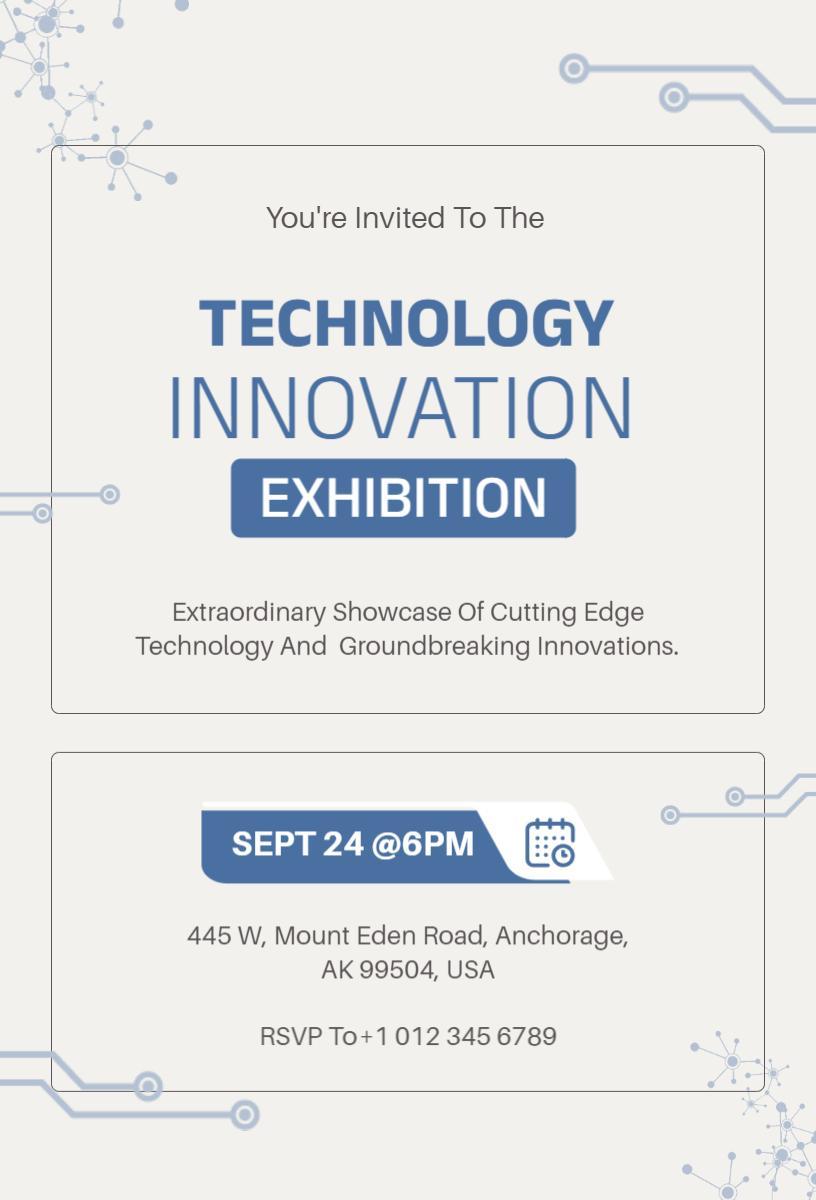 Cutting Edge Technology Innovation Exhibition Invitation Template