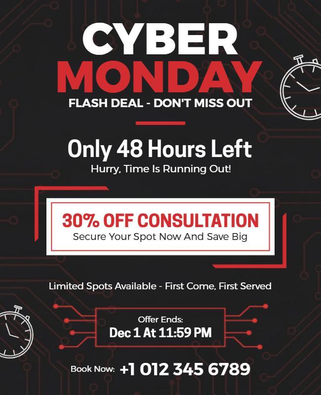 Cyber Monday Consultation Discount Flyer Template