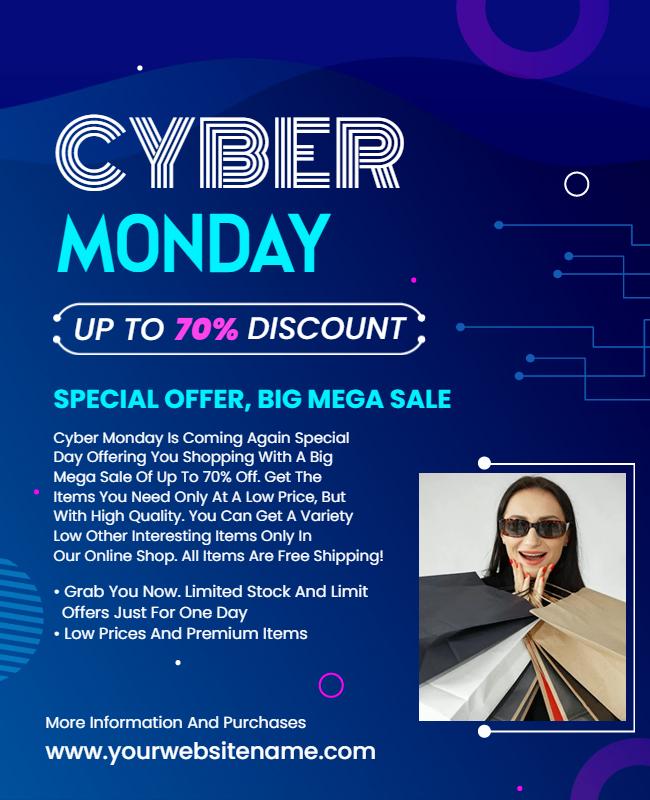 Cyber Monday Mega Sale Discount Flyer Template