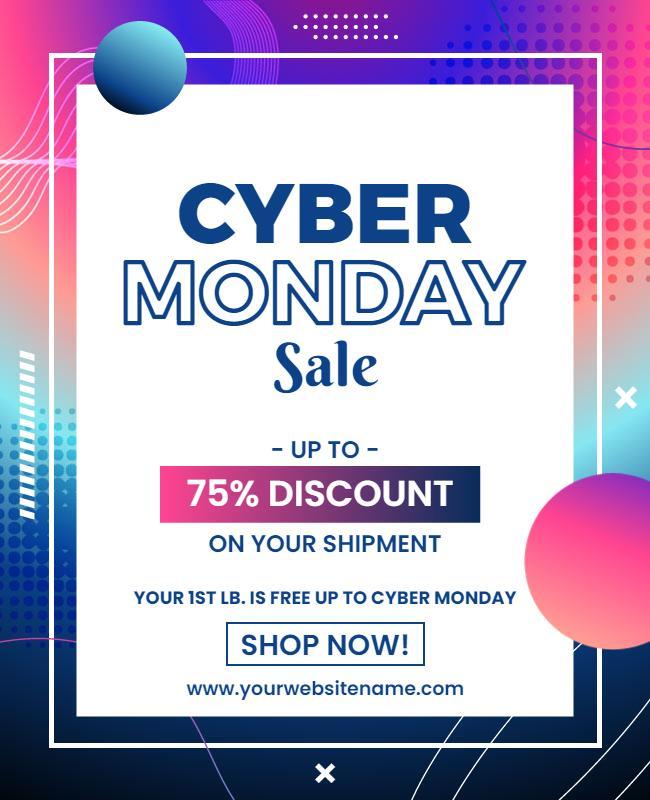 Cyber Monday Sale Discount Flyer Template