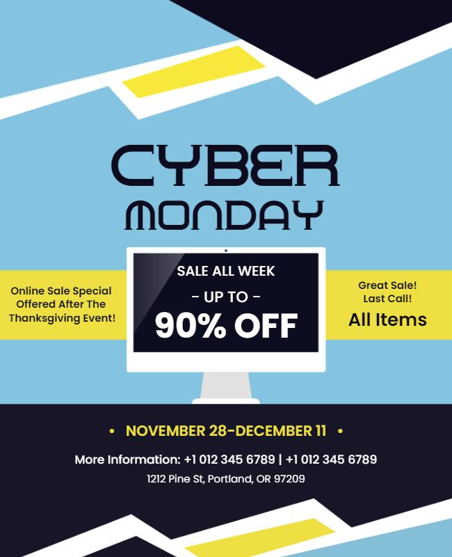 Cyber Monday Sale Promotion Flyer Template