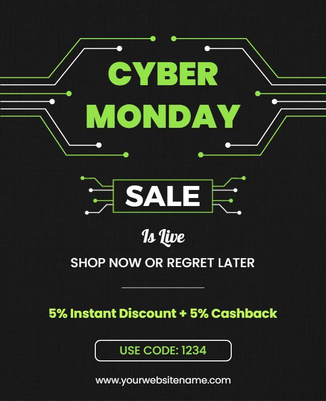 Cyber Monday Sale Promotional Flyer Template