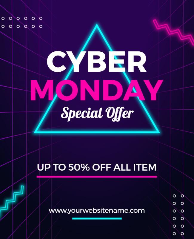 Cyber Monday Special Offer Sale Flyer Template