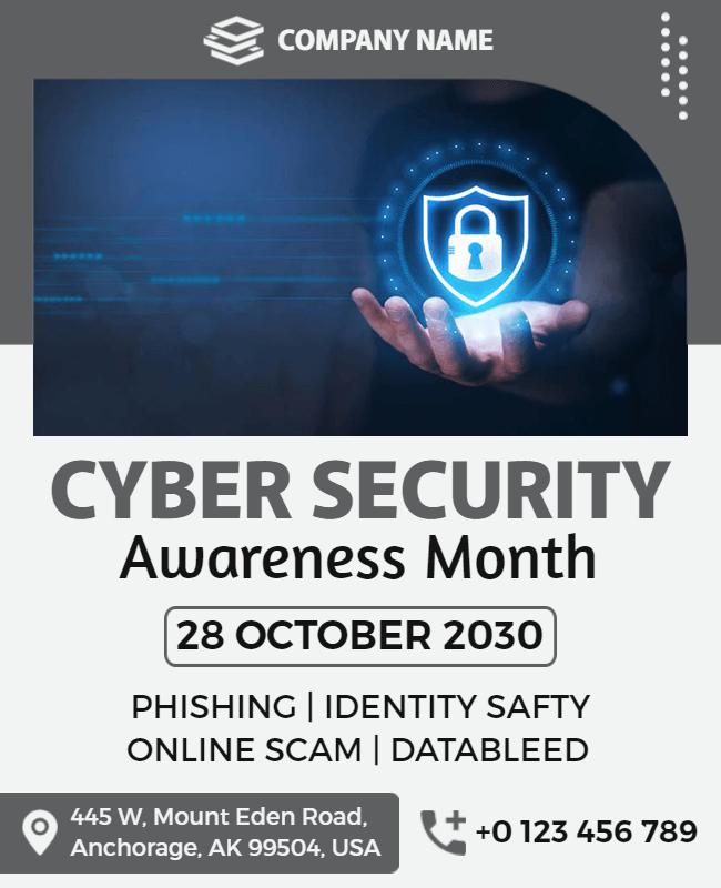 Cyber Security Awareness Campaign Flyer Template