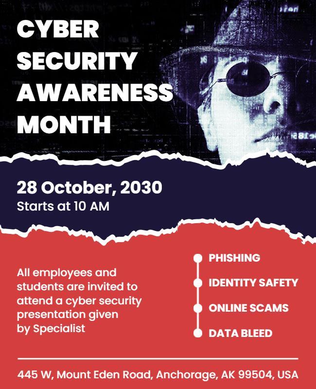 Cyber Security Awareness Month Event Flyer Template