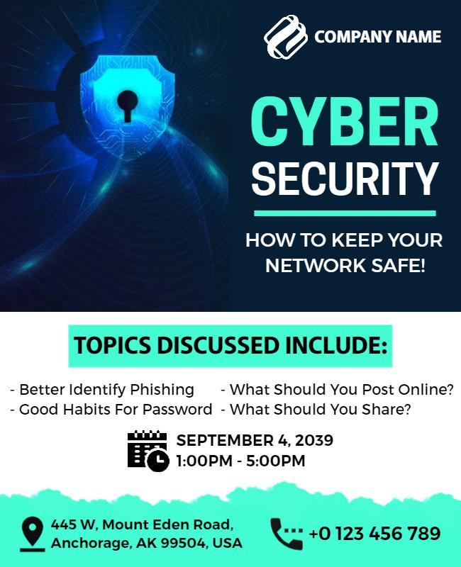 Cyber Security Awareness Seminar Flyer Template