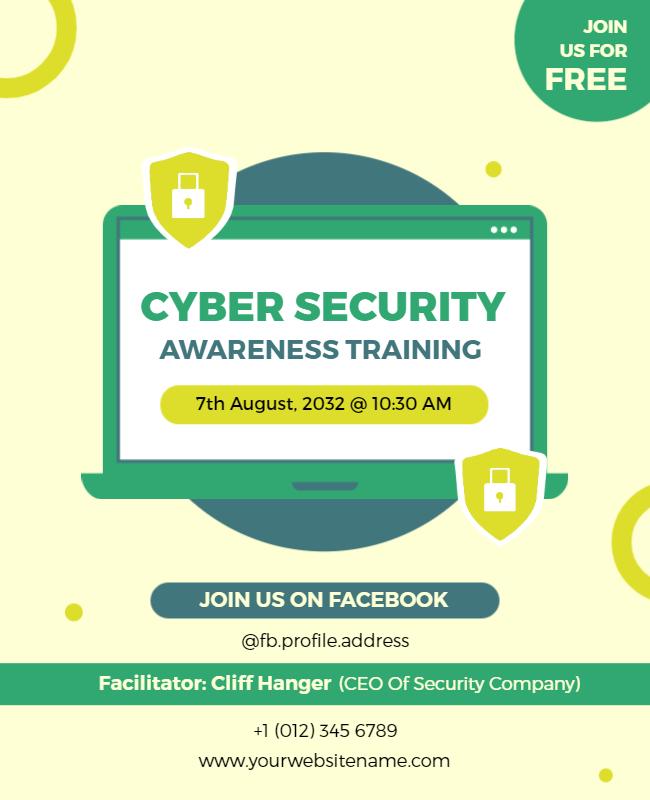 Cyber Security Awareness Training Flyer Template