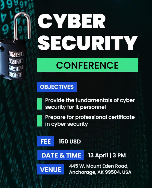 Cyber Security Conference Educational Flyer Template