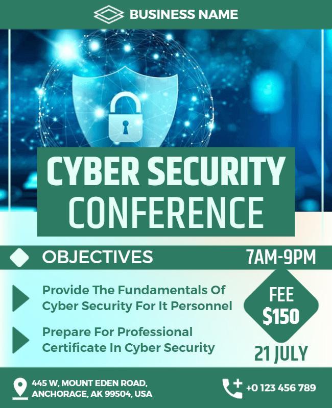 Cyber Security Conference Event Flyer Template